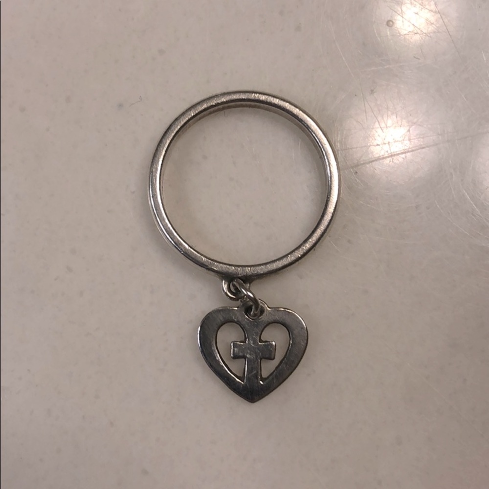Jame Avery heart cross dangle ring